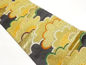 松に菊・牡丹模様織出し袋帯